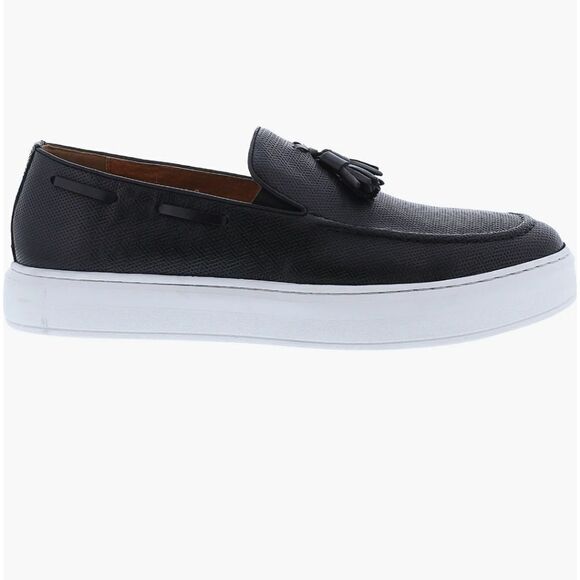 New Zanzara Somers Tassel Loafer (Men) hand-finished leather black 9.5 tassels - Picture 6 of 7